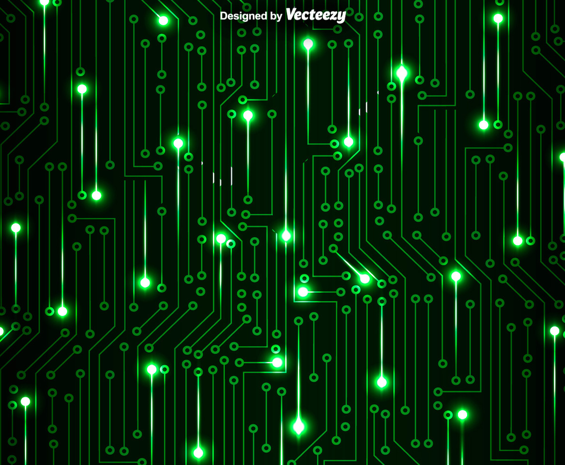 Green Circuit Board Vector Background
