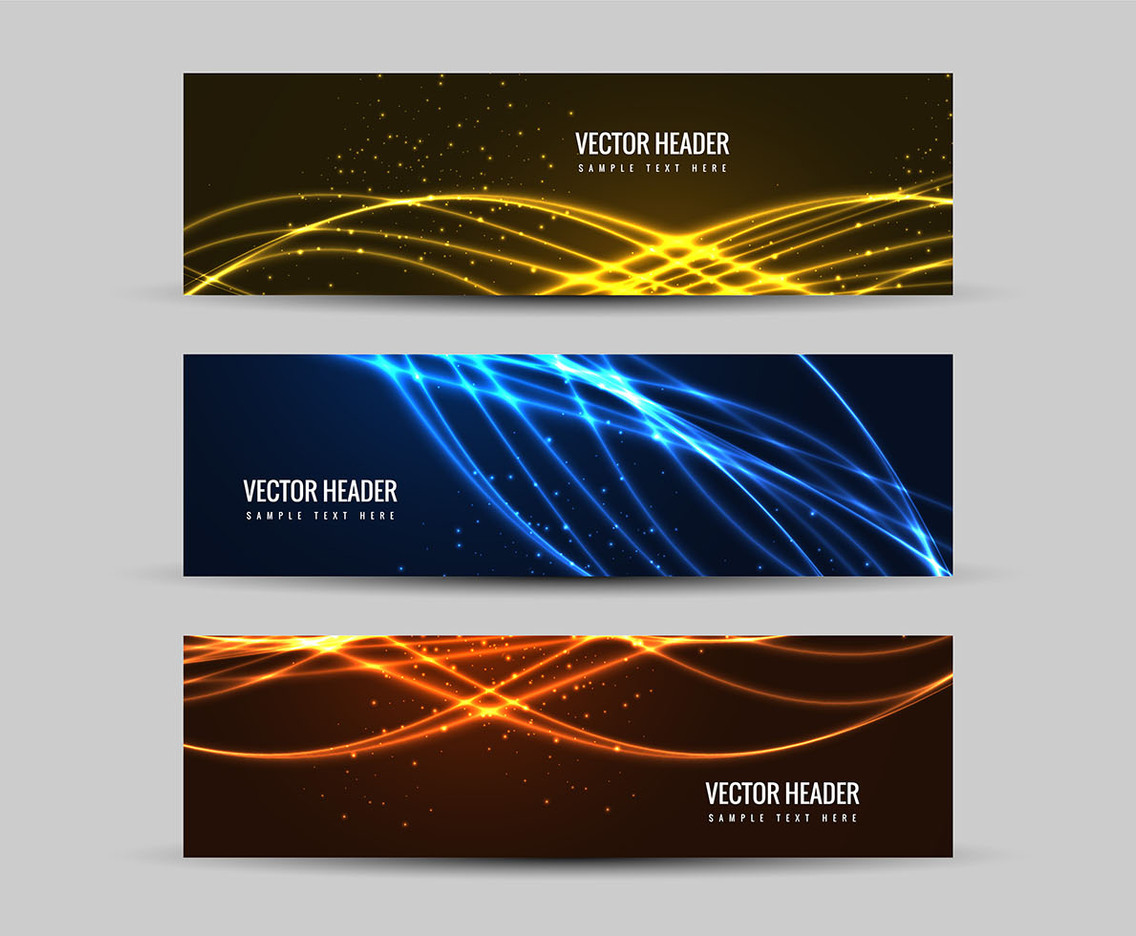Free Vector Colorful Headers