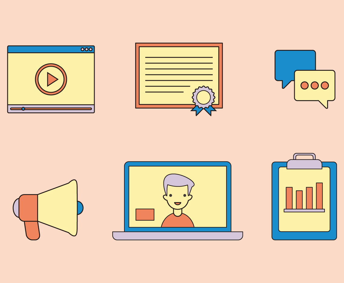 Sketchy Webinar Illustration Vector