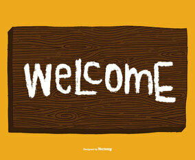 Woodgrain Welcome Sign Vector