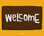 Woodgrain Welcome Sign Vector