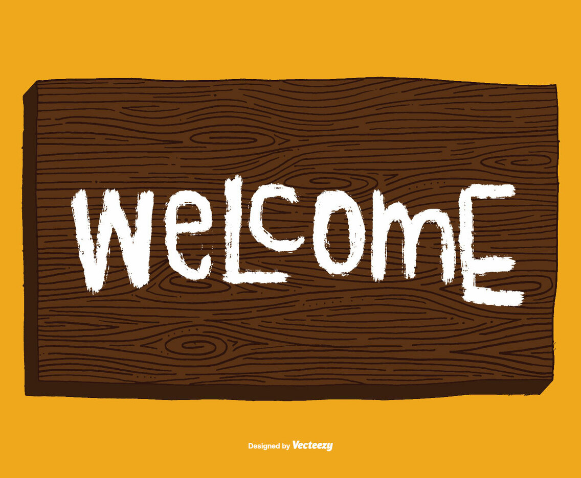 Woodgrain Welcome Sign Vector