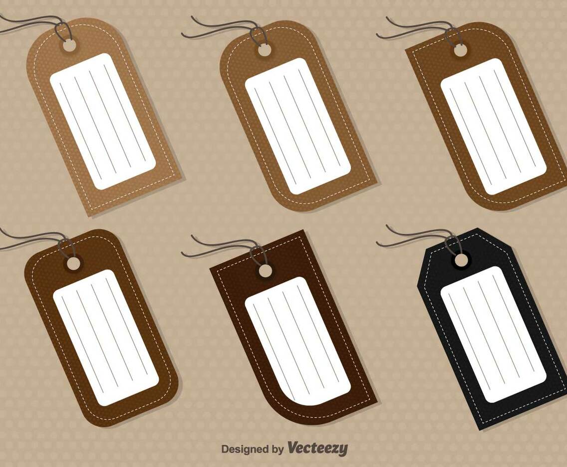 Set Of 6 Vector Tags