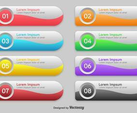 Step By Step Modern Banners With Numbers - Vector