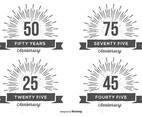 Retro Anniversry Label Set