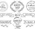 Cute Hand Drawn Style Bakery Label Set