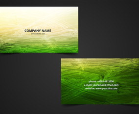 Free Vector Green Painted Visiting Card Pack