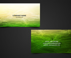Free Vector Green Painted Visiting Card Pack