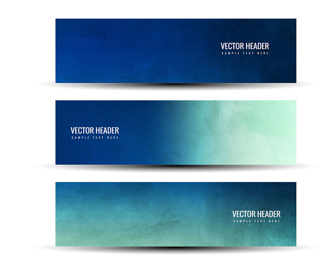 Free Vector Blue Green Abstract Headers