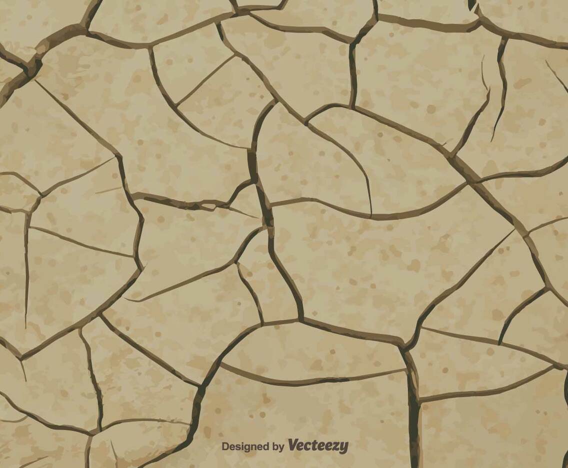 Vector Earth Cracked Because Of Drought