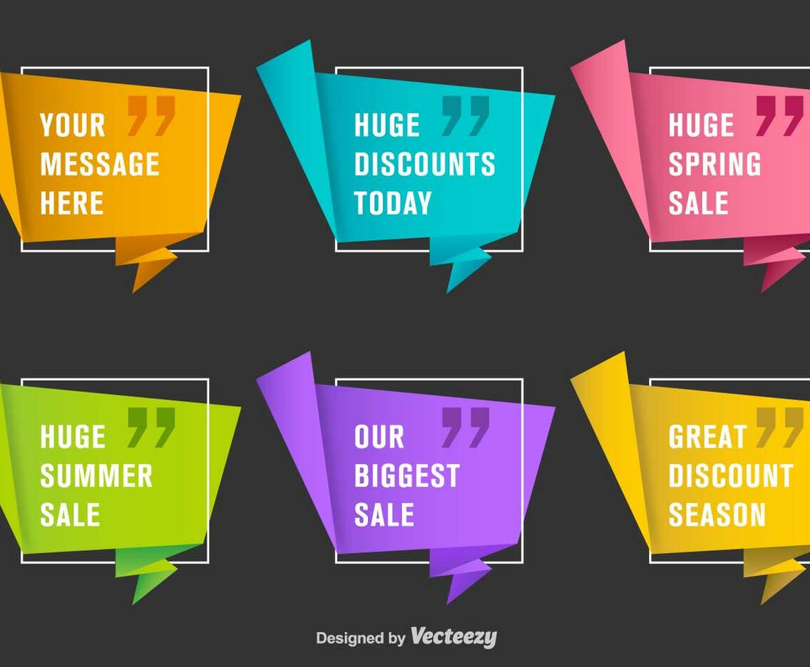 Set Of 6 Promotional Paper Labels