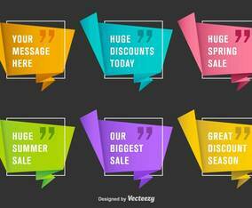 Set Of 6 Promotional Paper Labels