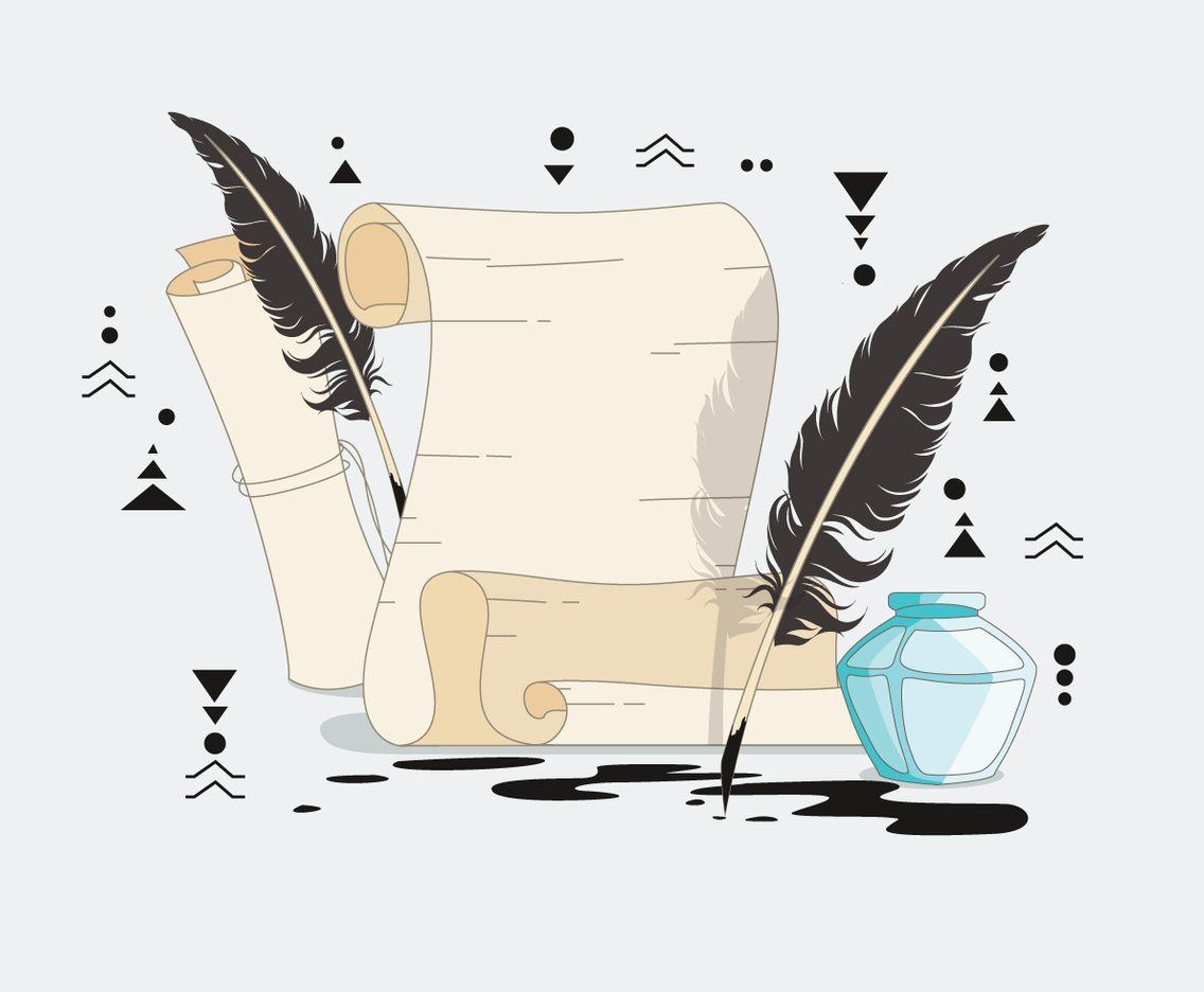 Vintage Writing and Ink Pot Vector