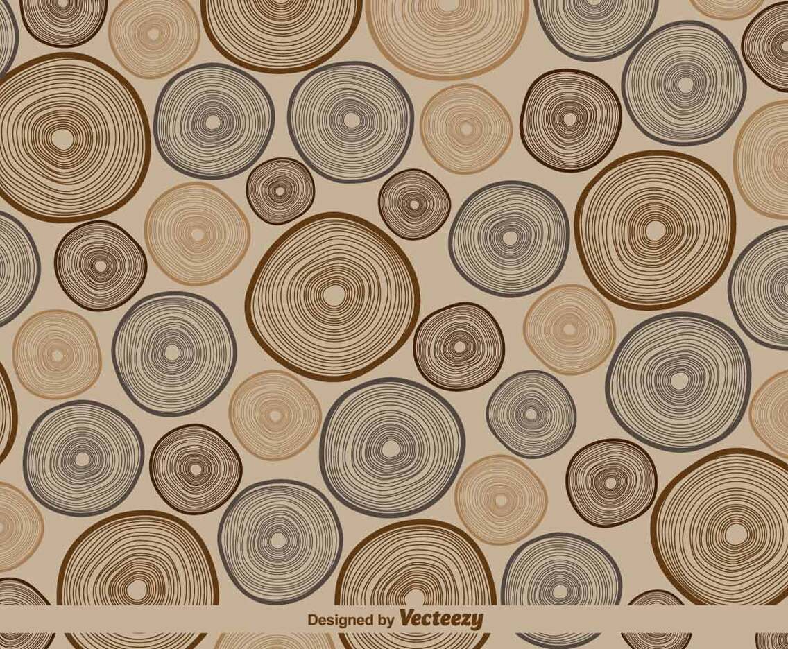 Vector Retro Tree Rings Pattern Illustration