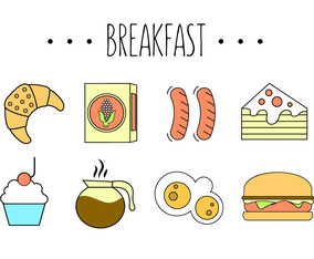 Vector Set of Fast Food Meals