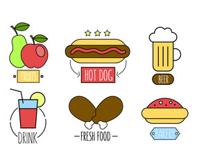 Vector Set of Fast Food Meals