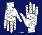 VECTOR ETCHED HANDS - LINE DRAWING