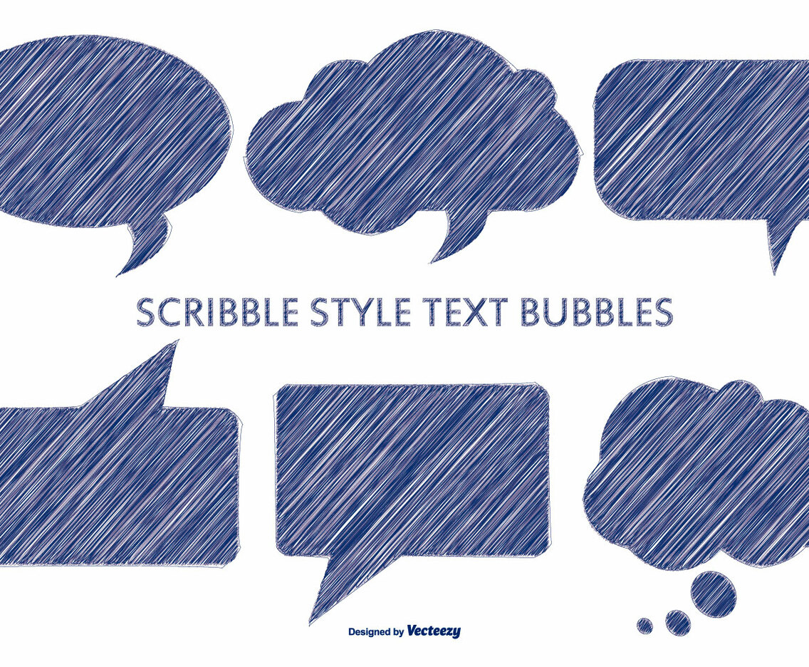 Pen Scribble Style Text Bubbles