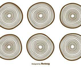 Vector Tree Rings Icons Collection