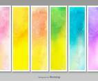 Vector Blank Watercolored Banners - Set of 6