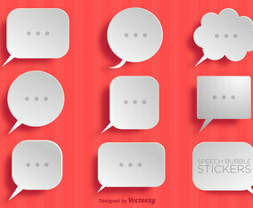 Vector Collection Of Simple Paper Speech Bubbles