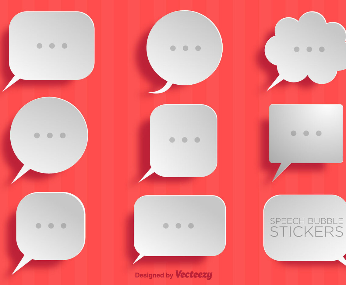 Vector Collection Of Simple Paper Speech Bubbles