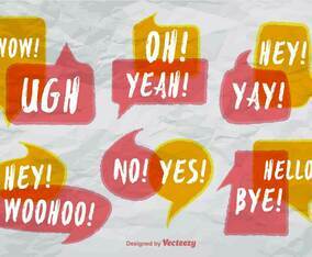 Speech Bubbles With Expressions - Vector Set