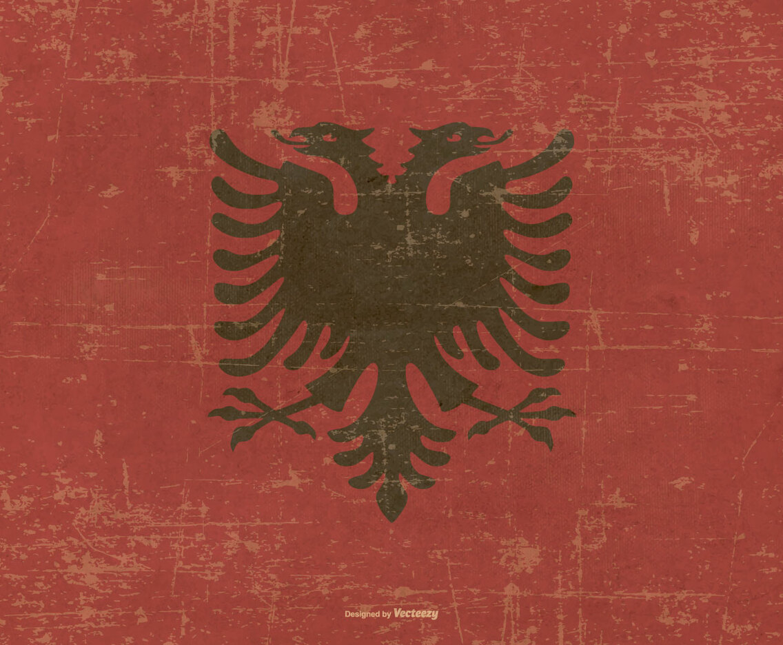 Grunge Style Flag of Albania