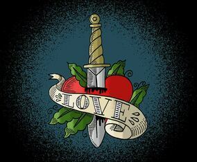 Heart  Knife Tattoo Art