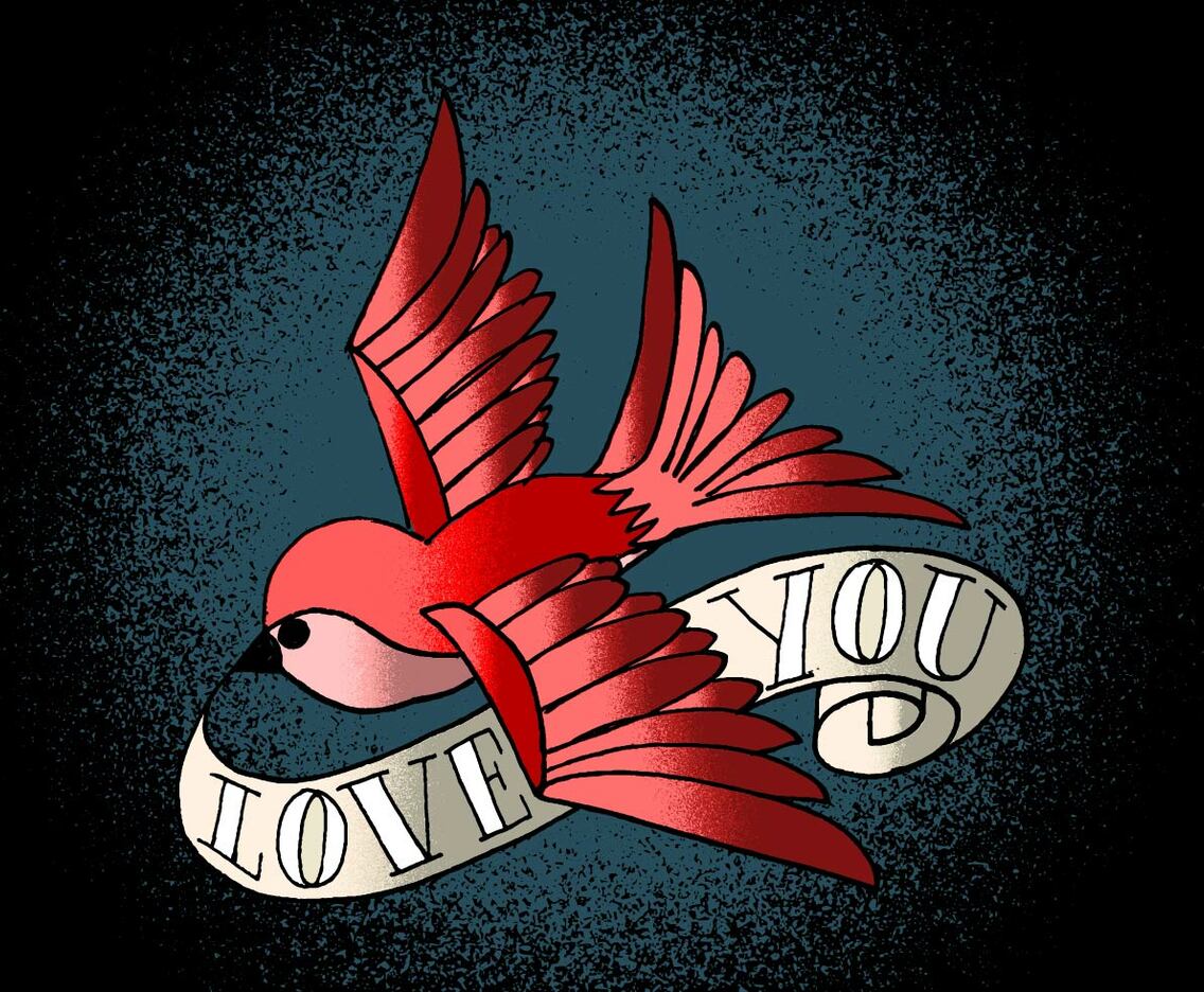 Bird  Banner Tattoo Art