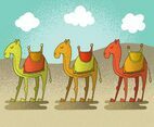 Happy Camel Vector Characters