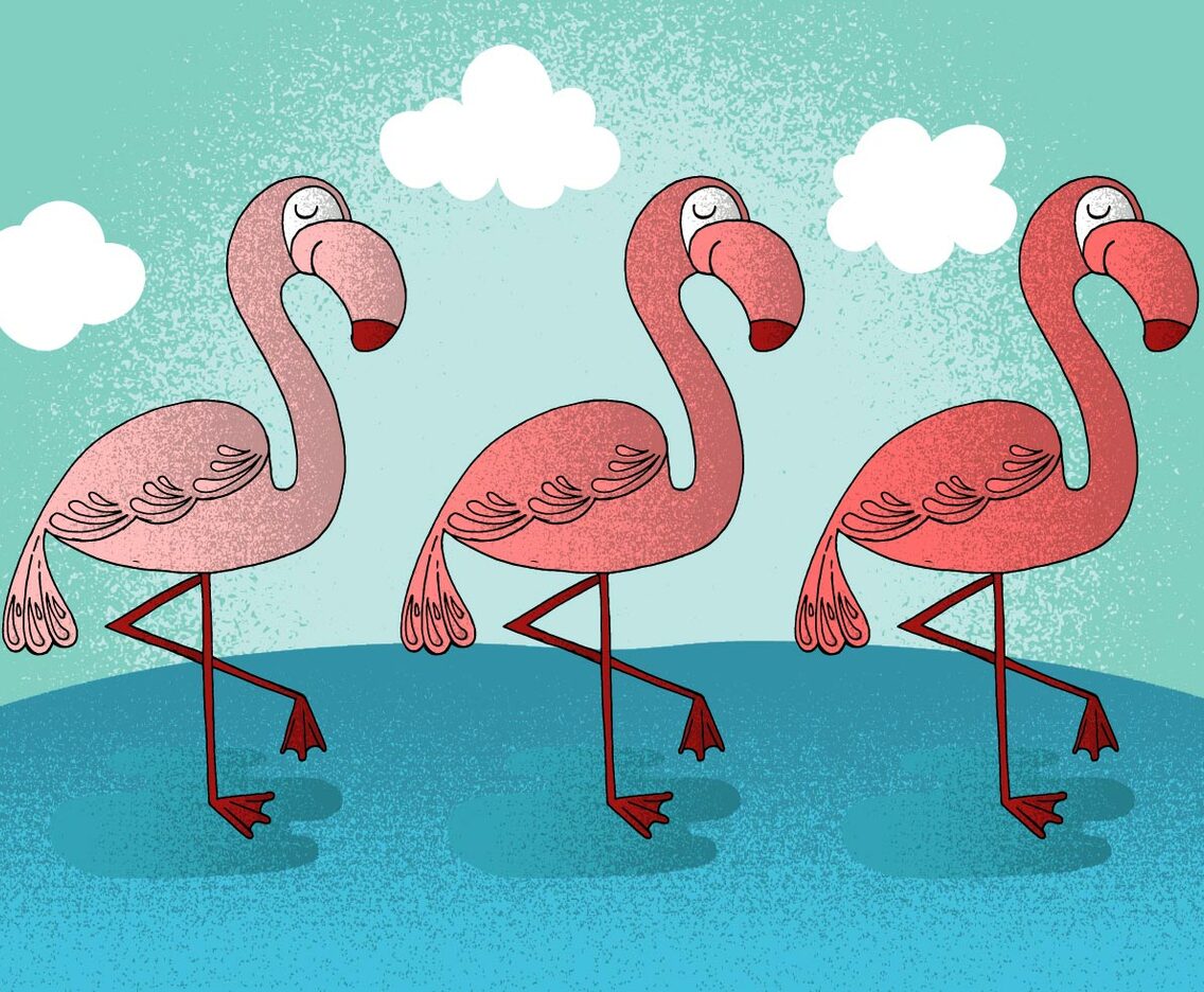 Happy Flamingo Vectors