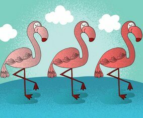 Happy Flamingo Vectors