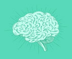 Bright Hand Drawn Brain Vector