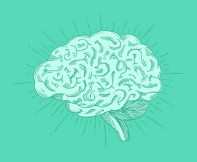 Bright Hand Drawn Brain Vector