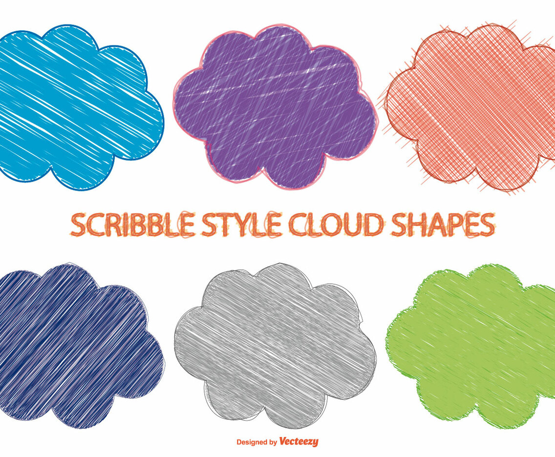 Scribble Style Cloud Shapes