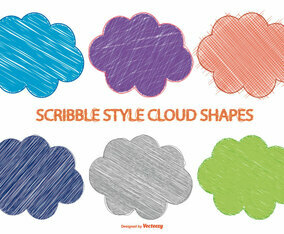 Scribble Style Cloud Shapes