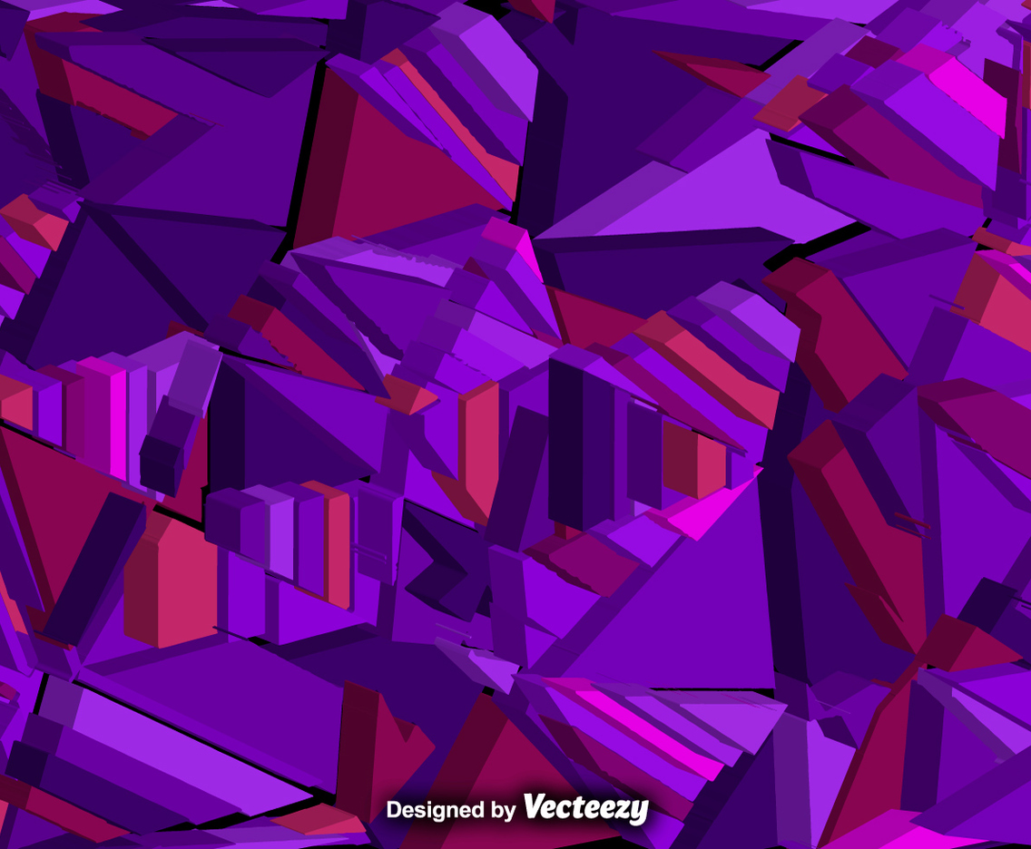 Vector Abstract Background With 3d Purple Polygons