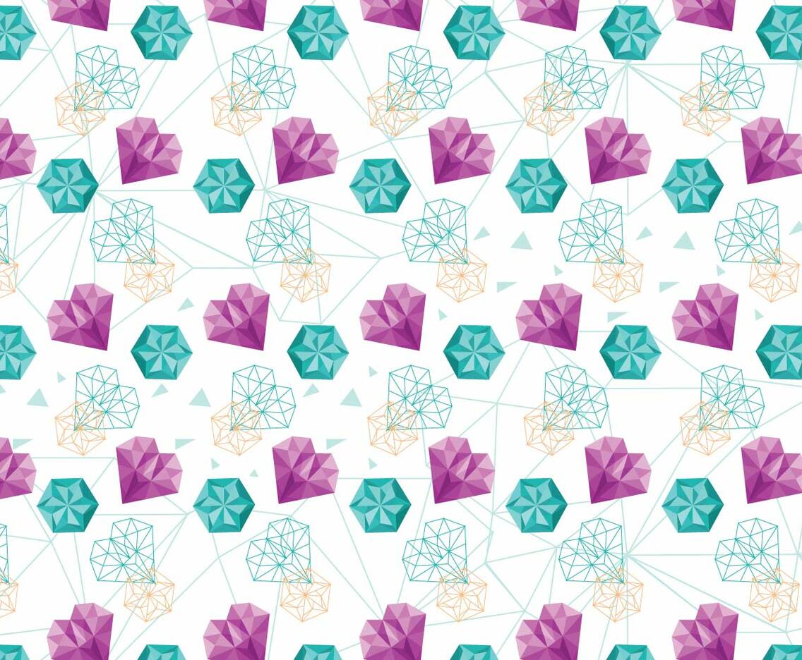 Polygonal Heart Background Vector