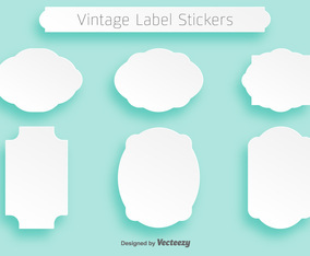 Simple Vector White Flat Cartouches For Badges