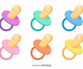 Vector Set Of Baby's Dummy Icons