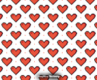 Vector Pattern With Pixelated Hearts