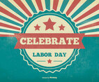 Retro Sunburst Labor Day Illustration