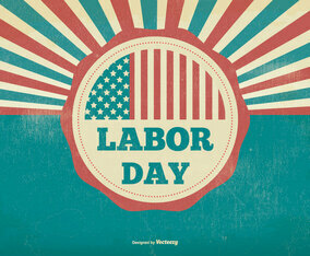 Retro Distressed Labor Day Illustration