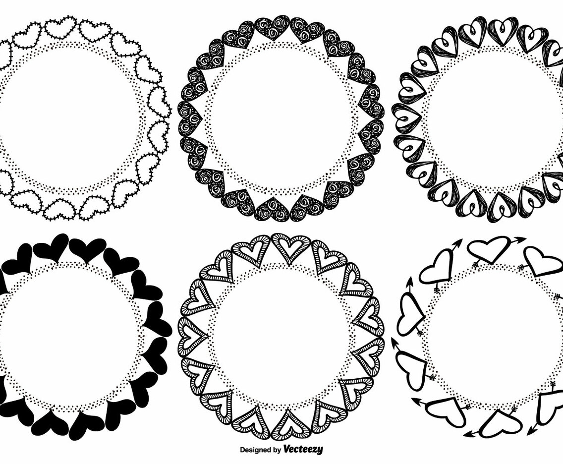 Cute Vector Heart Frames