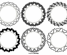 Cute Vector Heart Frames