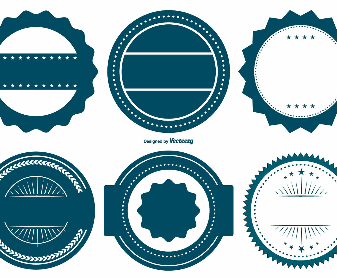 Vector Blue Badge Shapes