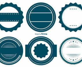 Vector Blue Badge Shapes