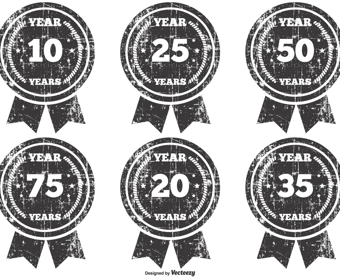 Grunge Anniversary Badges