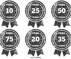 Grunge Anniversary Badges